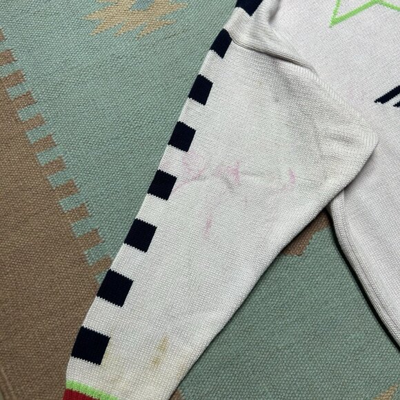 Vintage 80s head sportswear knit sweater ski snow cotton stars boxy medium - Picture 4 of 9